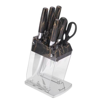 Ad-SO33 Cross-Border Foreign Trade: Complete Set of Knives with Knife Sharpener Button Handle