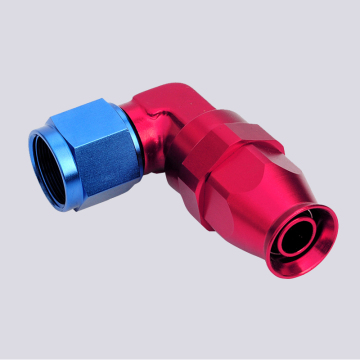 Adattatori per tubo flessibile in PTFE girevole forgiato a 90 angoli