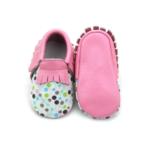 Mocasines de piel suave para bebé, zapato para niña pequeña