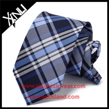 Polyester Woven Cheap Check Zipper Necktie