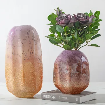 Colored Glaze Decorative Vases: Nordic Oil Colors in Yellow and Purple