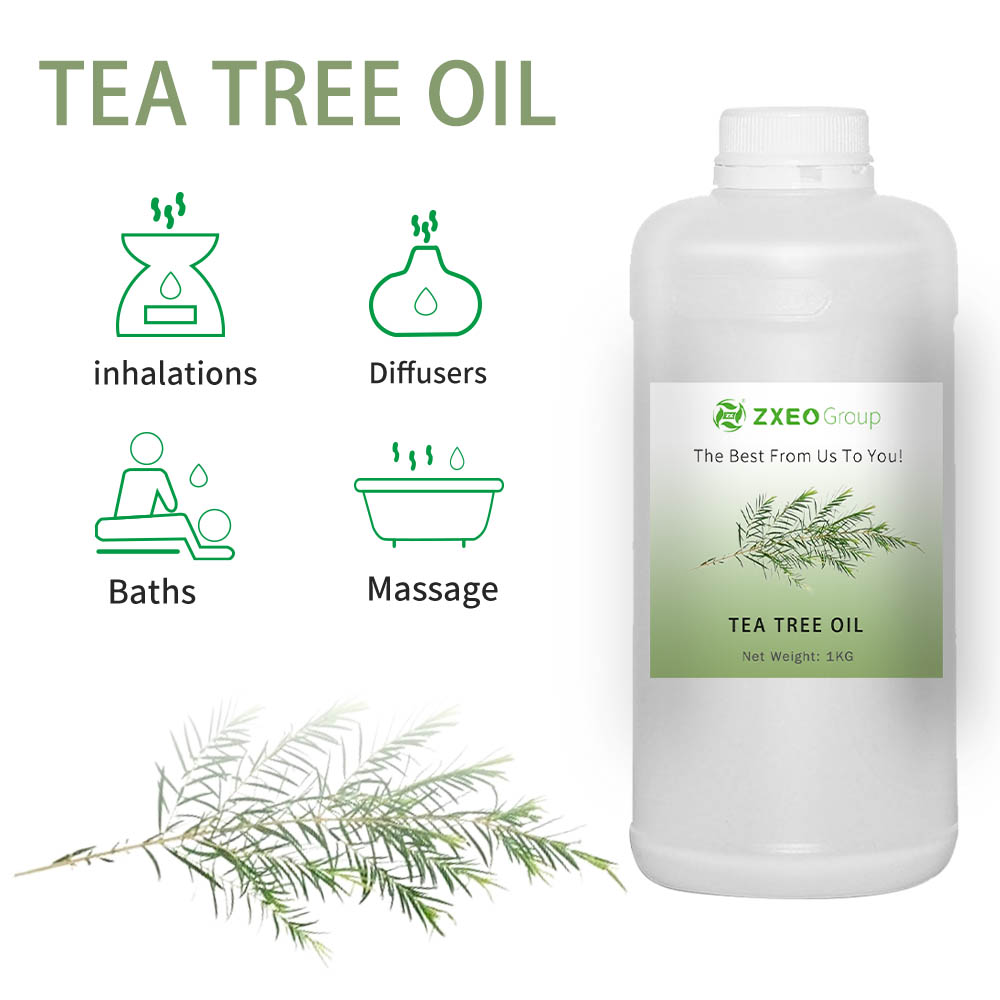 100% Organic Pure Nature STEAM Distillation arbre à thé Huile essentielle pour la peau et les ongles aromathérapie