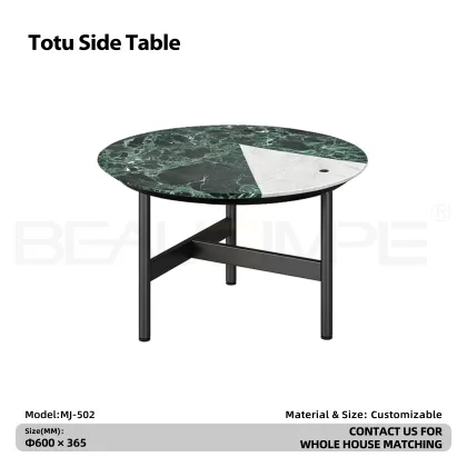 Totu Prada Green White Marble Spliced Coffee Table