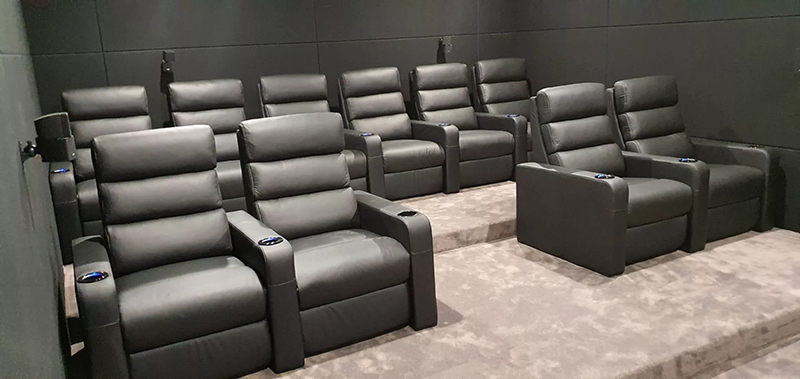 I Shaped Leather Cinema Reclinable Sofa