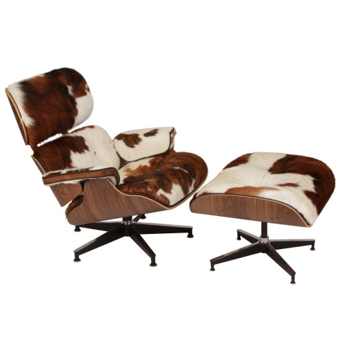 Classic Leather Replica Eames Lounge Chair and Ottoman