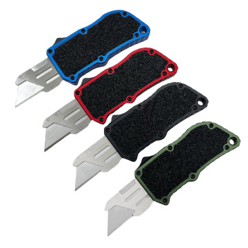 Portable Telescopic Double Cutter Knife in Multiple Colors with Aluminum Alloy Shell