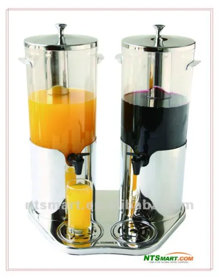 Stainless steel double tank juice dispenser