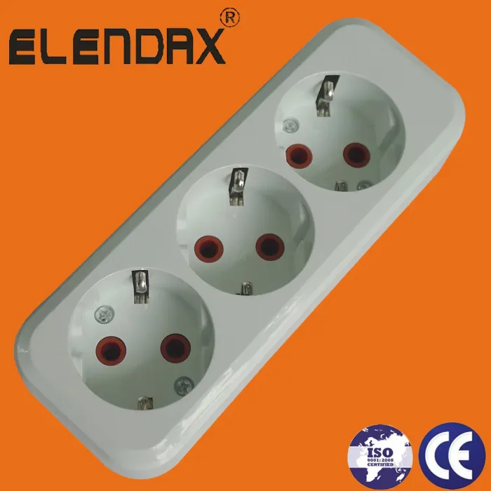 Европейская 2-контактная удлинительная розетка E8002E