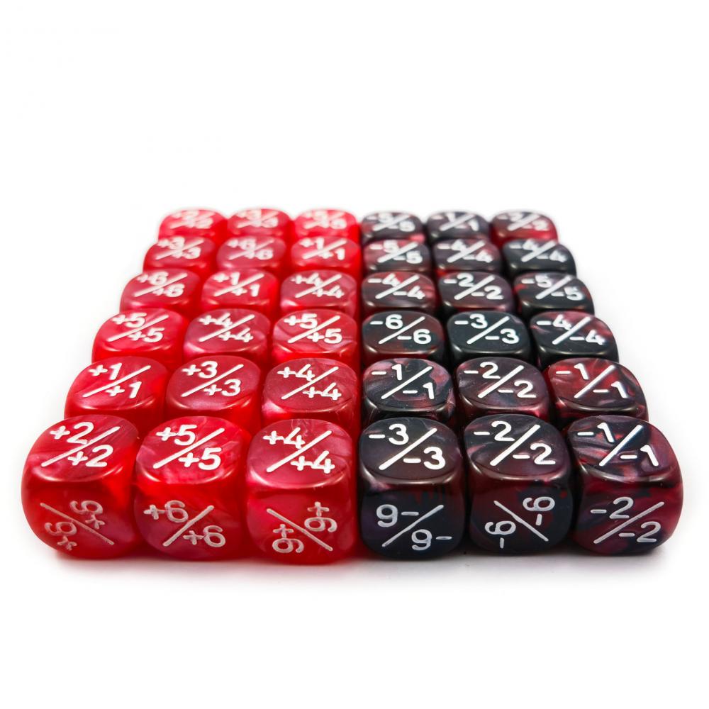 12mm Positive And Negative Dice Counters Set 4