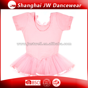 Girls short sleeve dancewear, leotards gymnastics with skirt