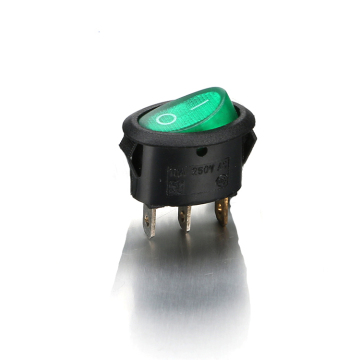 LED Green Button Rocker Switch 2-Pin SPST