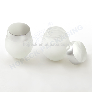 Egg shape glass cream jar 75ml