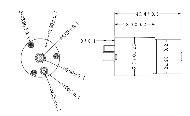 mini liquid pump dimension