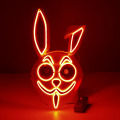 Máscara de festa iluminada de coelho assustador EL