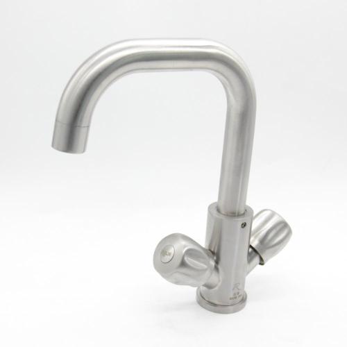 Long neck 3 way brass kitchen sink faucet