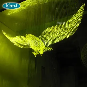 Indoor Color Change Fiber Optic Chandelier Light with Crystal Pendant