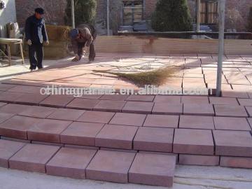 red sandstone tiles