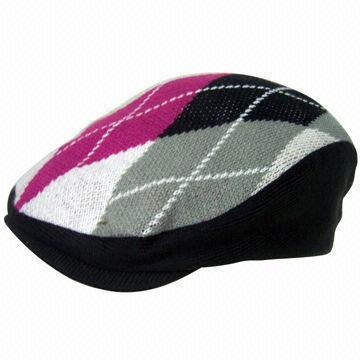 Adult Knitted Flat Cap, OEM Orders are Accepted, Suitable for Ladies'