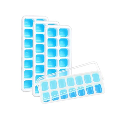 Bandejas de cubo de hielo de silicona personalizadas con tapa