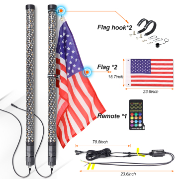 2FT/3FT LED Whip Light Remote Control for UTV/ATV - 300 Colors & 200 Patterns
