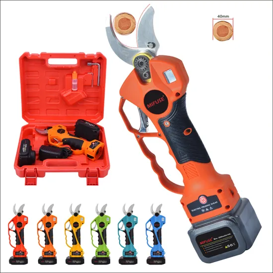 Professional Electric Pruner: 40mm Cordless Battery-Powered Scissors for Vineyard Pruning and Professional Use