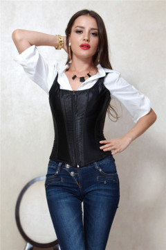 Gothic Satin Black Push Up Plus Corset By Eve's Night