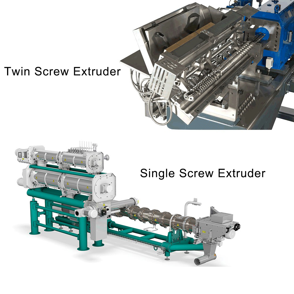 Some differences between single screw extruder and twin screw extruder