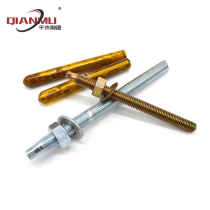 Galvanized chemical anchor bolts for glass exterior walls