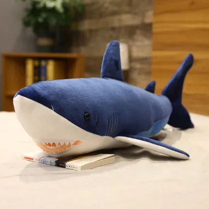 White Shark Plush Toy: Creative Action Figure and Megalodon Sleeping Throw Pillow