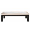 Mesa de café superior de grano de madera rectangular