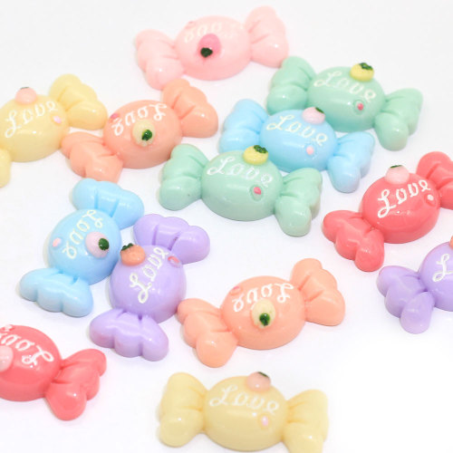 100 stks Fabricage Kleurrijke Mini Snoep Suiker Vormige Hars Cabochon Flat Terug Charms Voor Kinderen Speelgoed Decor Kamer Ornamenten