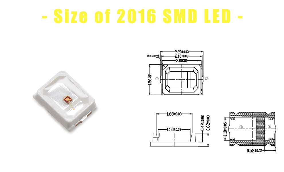 2016UYC 2016 SMD LED Yellow SMD LED 590nm LED Yellow SMD LED