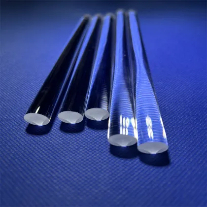 Custom High Temperature Clear Quartz Glass Light Guide Rods and Customized Quartz Rods