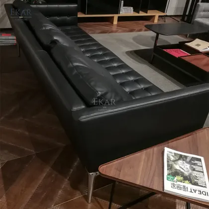 Timeless Elegance: Solid Wood Multi-Layer Pine Black Sofa