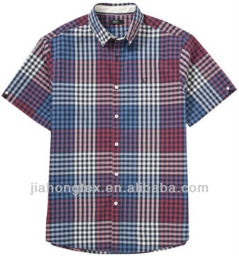 Men's short sleeve yarn-dyed cotton shirt