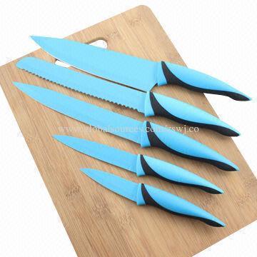 Colored handle kitchen knife set