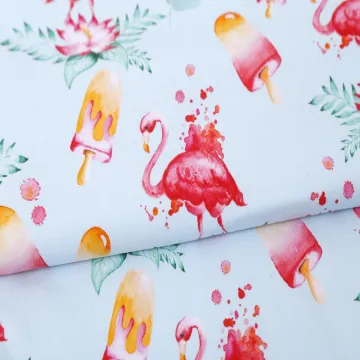 Low Moq Beautiful Design Printed Custom Stretch Cotton French Terry Fabric for Garments