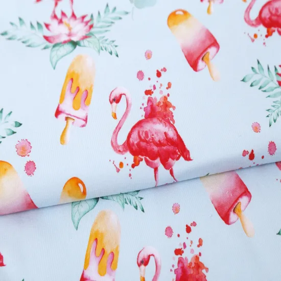 Low Moq Beautiful Design Printed Custom Stretch Cotton French Terry Fabric for Garments