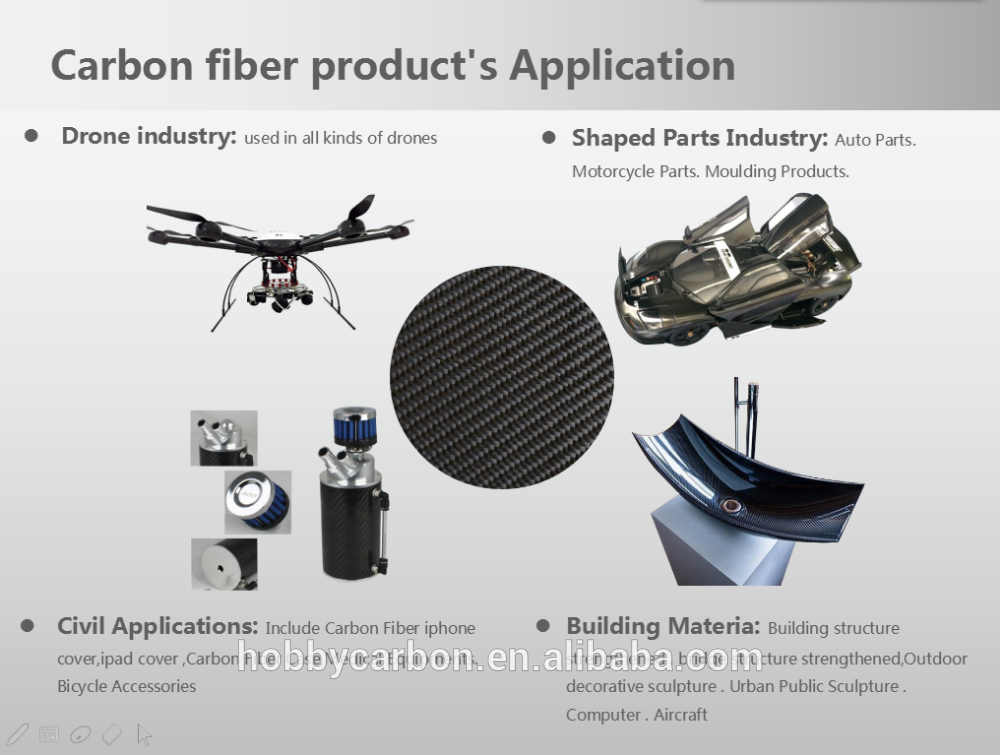 500mm*500mm*2mm 3K Carbon Fiber Panel T300