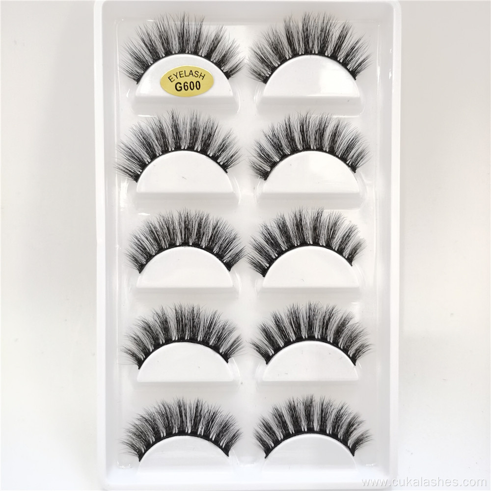 5 pairs lashes sets reuseable 3d fake eyelashes