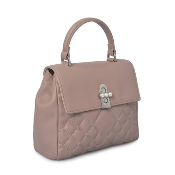 Top Handle Purse Zippered Fashion Lambskin Leather Bag