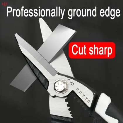 Gray and black industrial scissors