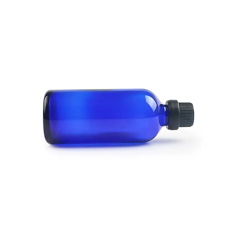 Blue Essential Oil Glass Bottle