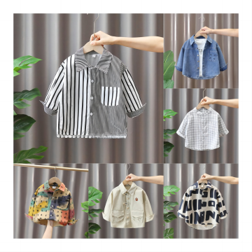 Kids Long Sleeve Flannel Shirts - Spring Autumn Warm Cotton Plaid Fleece for Boys and Girls