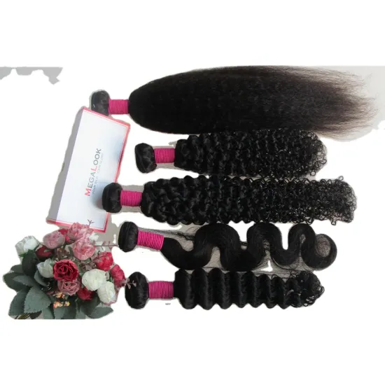 Megalook Discounts Raw Material Virgin Hair Unprocessed Natural Color Weave Bundles For Sale, Brazilian Natural Wave Hair