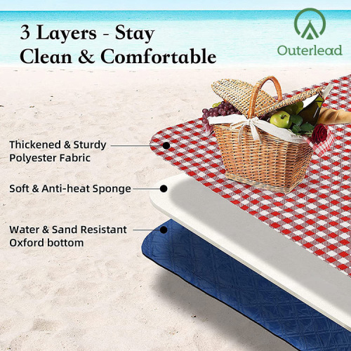 Large Picnic Blanket Waterproof Custom Foldable Waterproof Sand Proof Picnic Blankets Manufactory