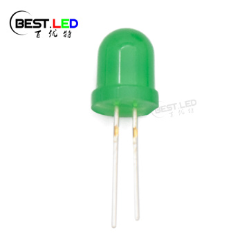 Lampă cu LED-uri super luminoase de 8 mm, verde difuz, 520nm