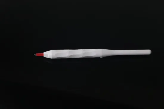 Wholesale Price Disposable Eyebrow Miroblading Oval White #12 Blade Disposable Manual Pen