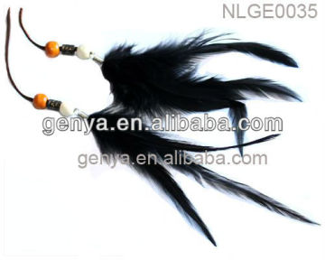 Newest Black feather necklace with beads