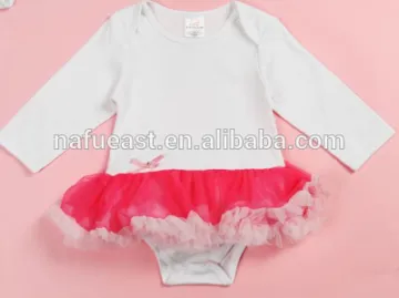 2016-2017 hot sale blank long sleeve cotton baby tutu romper